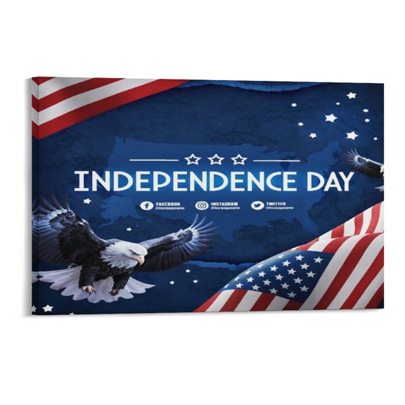 NIANHE Independence Day,Independence Day Wall Art, High-definition Printed Frameless Canvas Wall Art, Suitable for Hanging in Bedrooms, Dormitories, and Living Rooms, for Adult and Home Decoration
