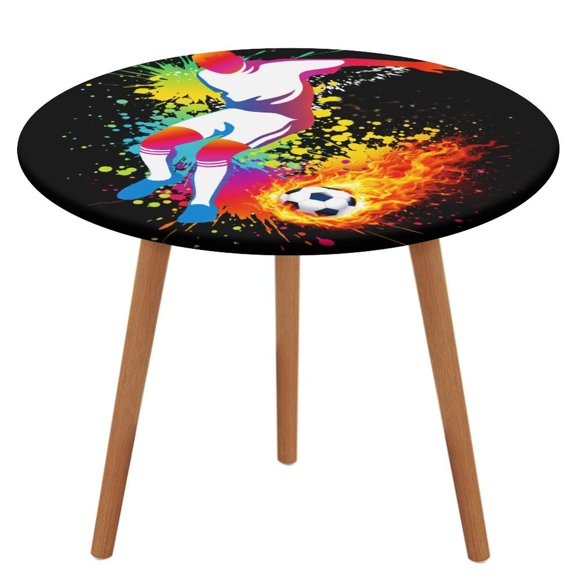 NIANHE Ink Splash Fire Football,Football Enthusiast Waterproof Oil-Proof Table Cloth, Wipeable Spill-Proof Table Cover for Dining Table, Heavy Duty Durable Tablecloth for Kitchen, Party, Picnic, Ho