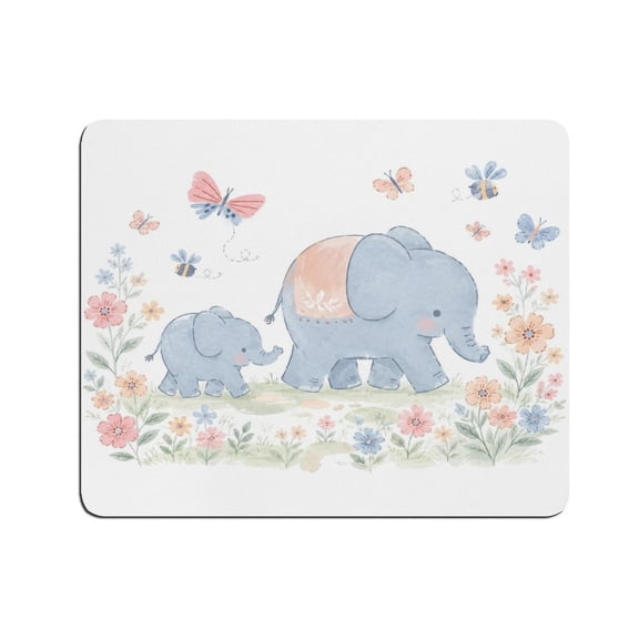 NIANHE Other Baby Elephant Garden Scene Mouse Pad, Square Smooth Surface Desk Mat, Stitched Edge for Office, Laptop, Computer, Home,