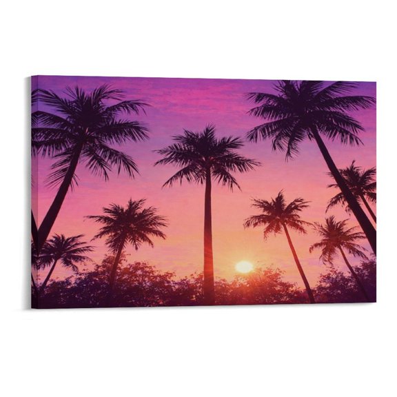 NIANHE Palm SunsetTapestry, Polyester Vertical Print Wall Hanging Tapesties for Bedroom Dorm Living Room, Aesthetic Home Decor for Adults And Family,