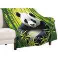 thumbnail image 1 of NIANHE Panda bear bamboo trees gras blanket, comfortable and soft, warm casual blanket, printed design, winter sofa dormitory home decoration, must-have travel product. Size is 50x60 inches., 1 of 9