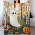 thumbnail image 1 of NIANHE Pumpkin Ghost Bohoo blanket, comfortable and soft, warm casual blanket, printed design, winter sofa dormitory home decoration, must-have travel product. Size is 30x40 inches., 1 of 5