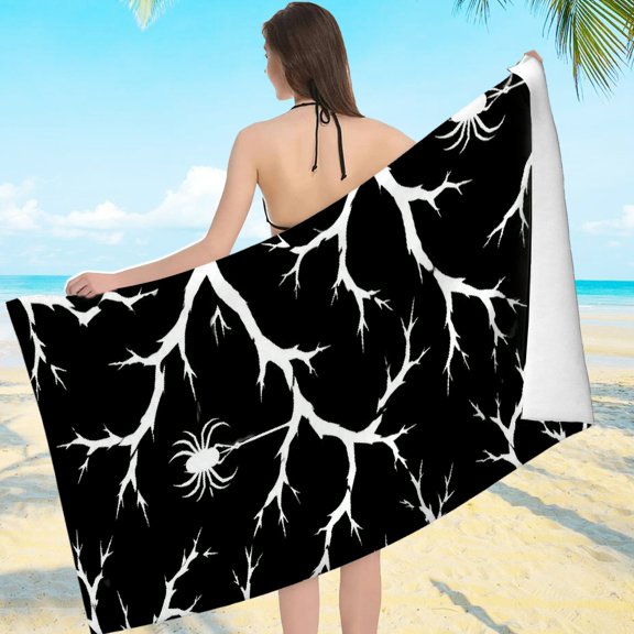 NIANHE  Sand Free - Spider Branch Pattern Print, Ultra-Soft Microfiber Beach Pool Great Gift