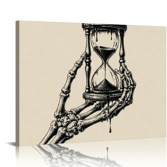 NIANHE Skeleton Hand Hourglass Sketch Wall Art,  Ready An Excellent Gift Choice,  HD Print Framed Canvas Wall Art Suitable For Living Room Bedroom Kitchen Classroom Studio Family