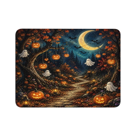 NIANHE Spooky Forest Path Mouse Pad, Square Smooth Surface Desk Mat, Stitched Edge for Office, Laptop, Computer, Home,