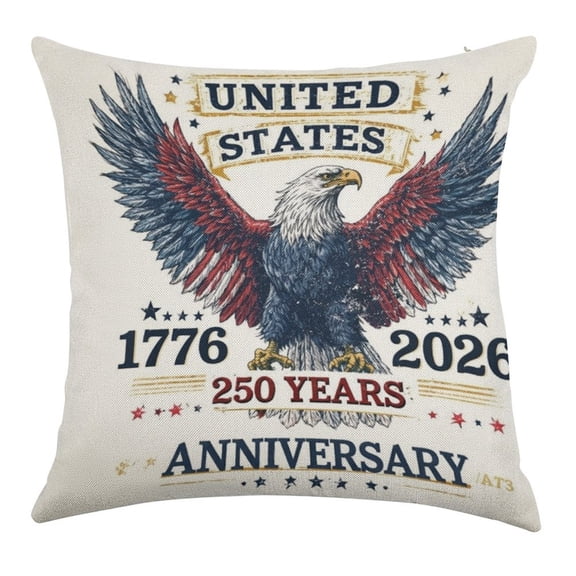 NIANHE  USA250 Eagle,Independence Day Decorative Pillow, Waterproof Linen Pillowcase, Soft and Comfortable, Suitable for Sofas, Dormitories, Bedrooms, and Home Decoration
