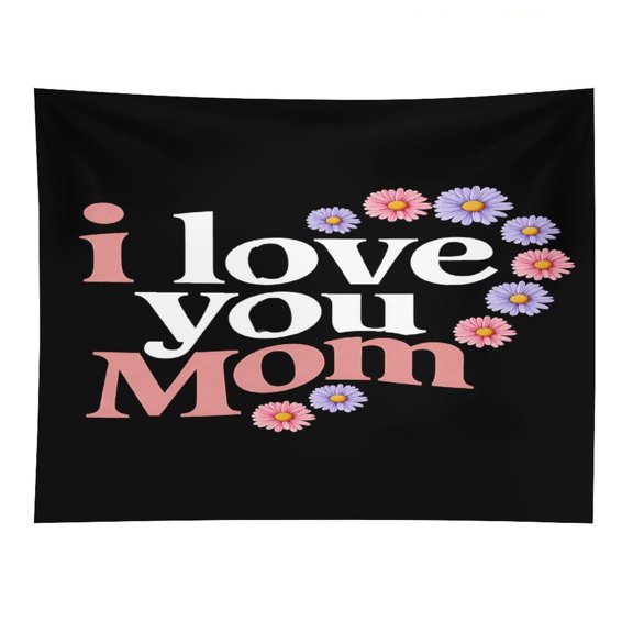 NIANHE   Vintage Mom Emblem,Mother's Day Tapestry, Polyester Print Wall Hanging Tapesties for Bedroom Dorm  Living Room, Aesthetic Home Decor for Adults And Family
