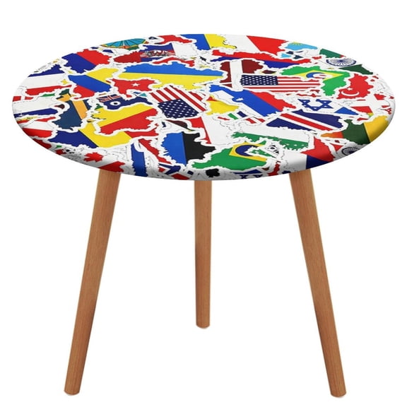 NIANHE World Map Flag Collage Waterproof Oil-Proof Table Cloth, Wipeable Spill-Proof Table Cover for Dining Table, Heavy Duty Durable Tablecloth for Kitchen, Party, Picnic, Home Decor