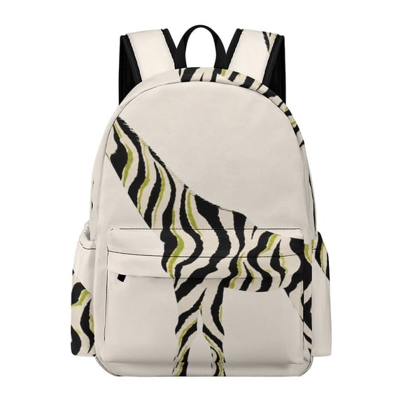 NIANHE Zebra Stripe Giraffe Silhouette Printed Oxford Backpack, Large Capacity Laptop Backpack, Water Resistant, Travel Daypack for College Work Commuting Adults,