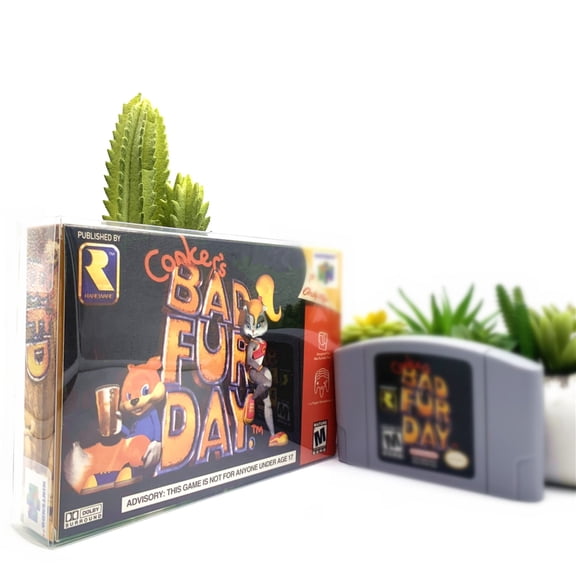 NIANJIN Conker's Bad Fur Day Games Compatible for N64 Console Replacement for N64 Cartridge Includes Art Box, Tray, and PET Protective Case