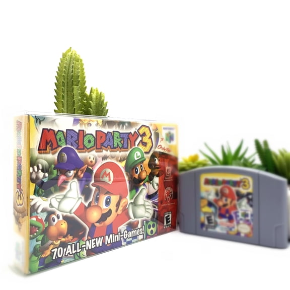 NIANJIN Mario Party 3 Games Compatible for N64 Console Replacement for N64 Cartridge Includes Art Box, Tray, and PET Protective Case