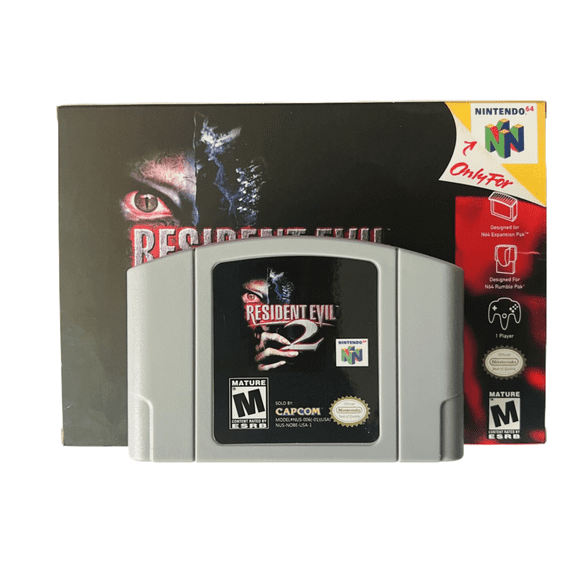 NIANJIN Resident Evil 2 Compatible for N64 Console Replacement for N64 Cartridge Includes Art Box, Tray, and PET Protective Case