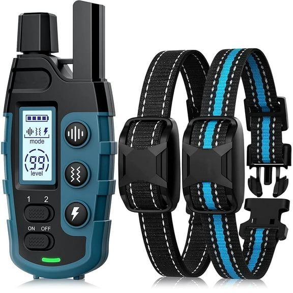 NIAYGOZE 2PCS Dog Shock Collar, Waterproof Rechargeable Dog Training Collar with Remote for 5lbs to 120lbs Small Medium Large Dogs