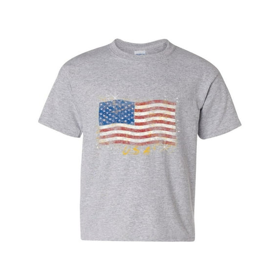 NIB - Big Boys T-Shirts and Tank Tops - American Flag USA in Gold