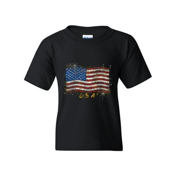 NIB - Big Boys T-Shirts and Tank Tops - American Flag USA in Gold