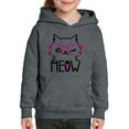 thumbnail image 1 of NIB - Big Girls Hoodies and Sweatshirts, up to Big Girls Size 24 - Meow Cute Cat Kitty, 1 of 5