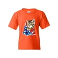 thumbnail image 1 of NIB - Big Girls T-Shirts and Tank Tops - American Flag 4th of July Kitty, 1 of 5