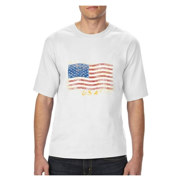 NIB - Big Men's T-Shirt - American Flag USA in Gold