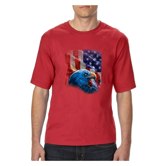 NIB - Big Men's T-Shirt, up to Tall Size 3XLT - American Flag 4th of July