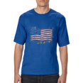 thumbnail image 1 of NIB - Big Men's T-Shirt, up to Tall Size 3XLT - American Flag USA in Gold, 1 of 5