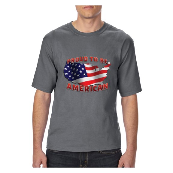 NIB - Big Men's T-Shirt, up to Tall Size 3XLT - American Proud To Be US Flag