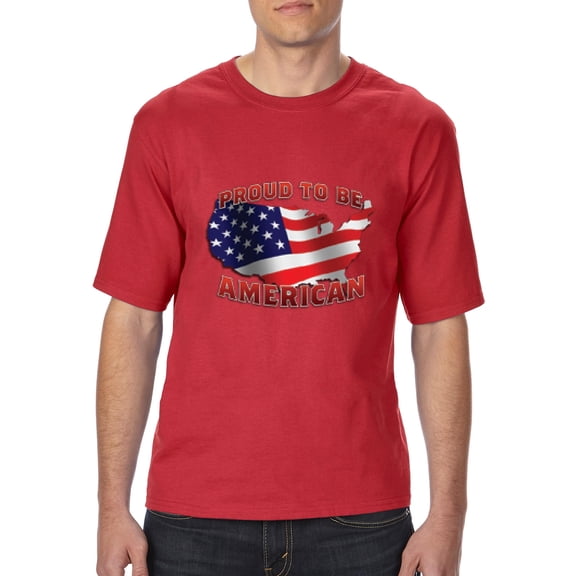 NIB - Big Men's T-Shirt, up to Tall Size 3XLT - American Proud To Be US Flag