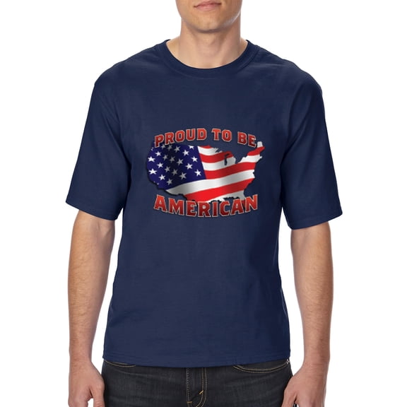 NIB - Big Men's T-Shirt, up to Tall Size 3XLT - American Proud To Be US Flag