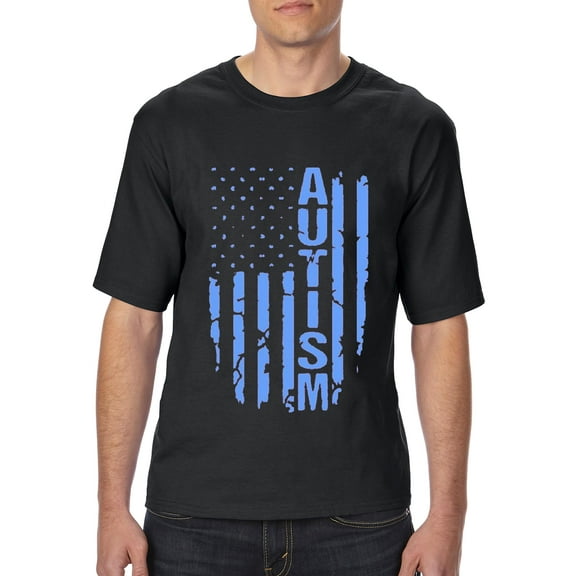NIB - Big Men's T-Shirt, up to Tall Size 3XLT - Autism Flag