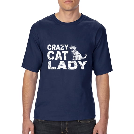 NIB - Big Men's T-Shirt, up to Tall Size 3XLT - Crazy Cat Lady