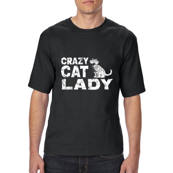 NIB - Big Men's T-Shirt, up to Tall Size 3XLT - Crazy Cat Lady