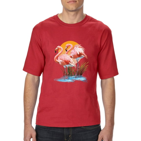 NIB - Big Men's T-Shirt, up to Tall Size 3XLT - Flamingo