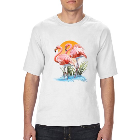 NIB - Big Men's T-Shirt, up to Tall Size 3XLT - Flamingo