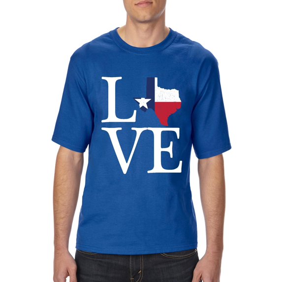 NIB - Big Men's T-Shirt, up to Tall Size 3XLT - Texas Flag