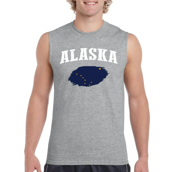 NIB - Men's Graphic T-Shirt Sleeveless - Alaska Flag