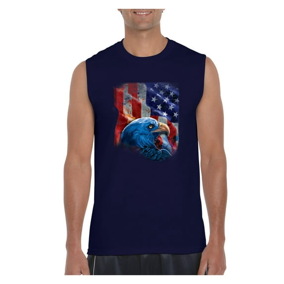 NIB - Men's Graphic T-Shirt Sleeveless - American Flag 4th of July