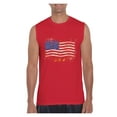 thumbnail image 1 of NIB - Men's Graphic T-Shirt Sleeveless - American Flag USA in Gold, 1 of 5