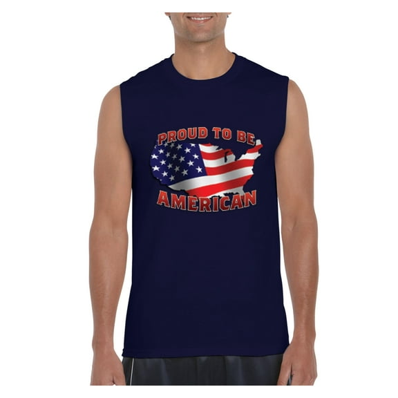 NIB - Men's Graphic T-Shirt Sleeveless - American Proud To Be US Flag