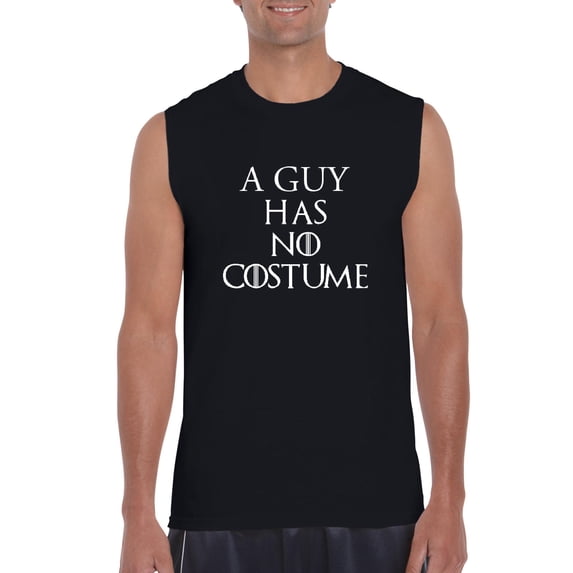 NIB - Men's Graphic T-Shirt Sleeveless - Halloween Costume Guy Has No Costume