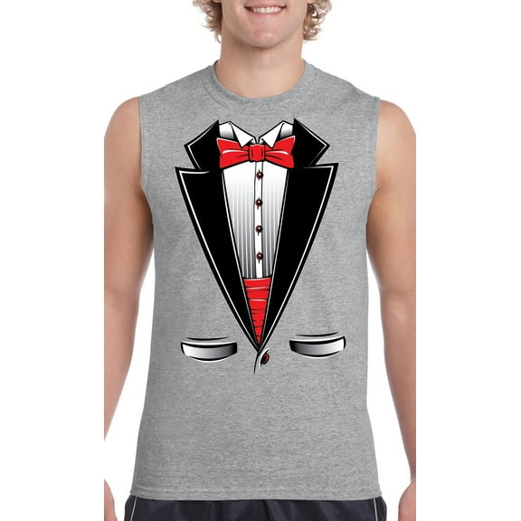 NIB - Men's Graphic T-Shirt Sleeveless - Tuxedo Prom Costume