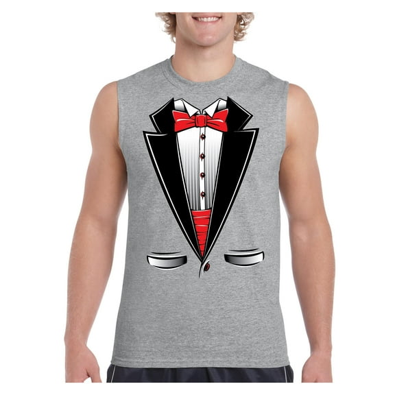 NIB - Men's Graphic T-Shirt Sleeveless - Tuxedo Prom Costume
