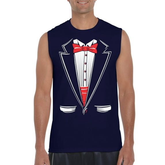 NIB - Men's Graphic T-Shirt Sleeveless - Tuxedo Prom Costume