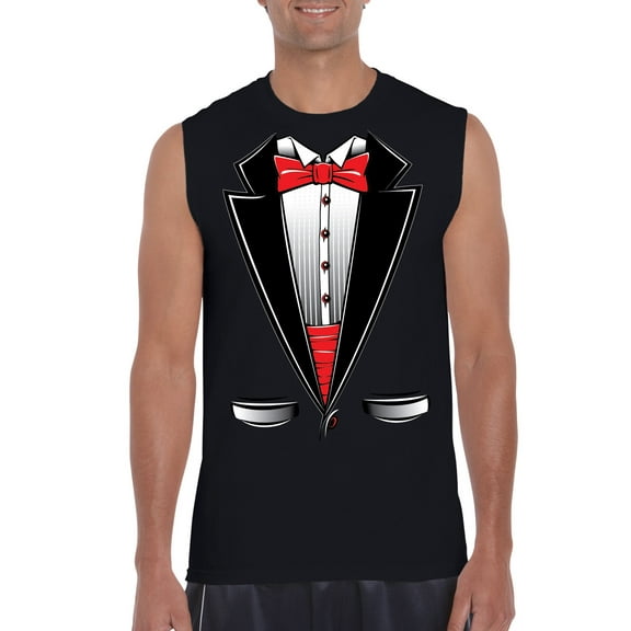 NIB - Men's Graphic T-Shirt Sleeveless - Tuxedo Prom Costume