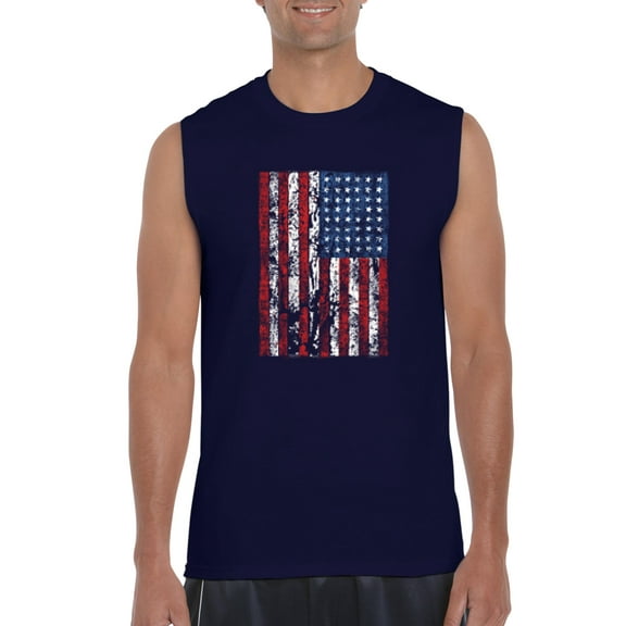 NIB - Men's Graphic T-Shirt Sleeveless, up to Men Size 3XL - American Flag 4th of July
