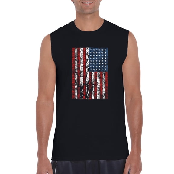 NIB - Men's Graphic T-Shirt Sleeveless, up to Men Size 3XL - American Flag 4th of July