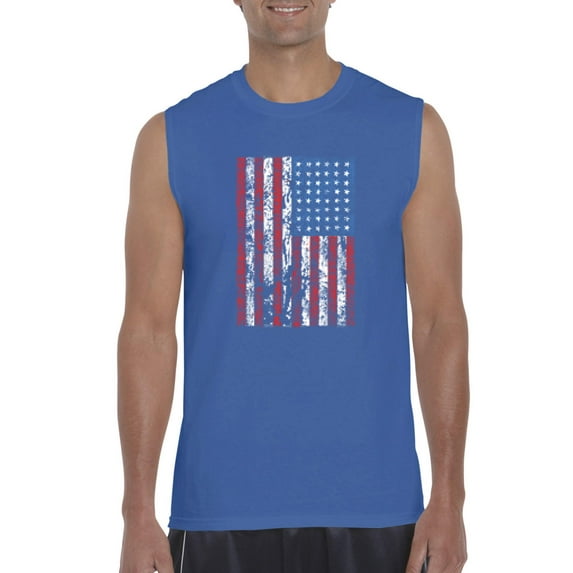NIB - Men's Graphic T-Shirt Sleeveless, up to Men Size 3XL - American Flag 4th of July