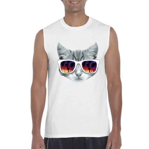 NIB - Men's Graphic T-Shirt Sleeveless, up to Men Size 3XL - Kitty