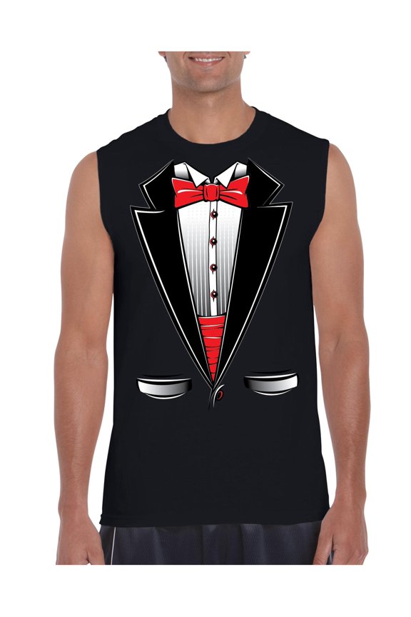 NIB - Men's Graphic T-Shirt Sleeveless, up to Men Size 3XL - Tuxedo Prom Costume