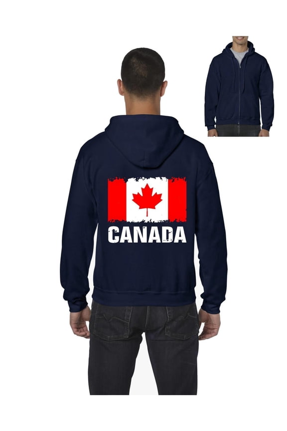 - Men's Sweatshirt Full-Zip Pullover - Canada Flag
