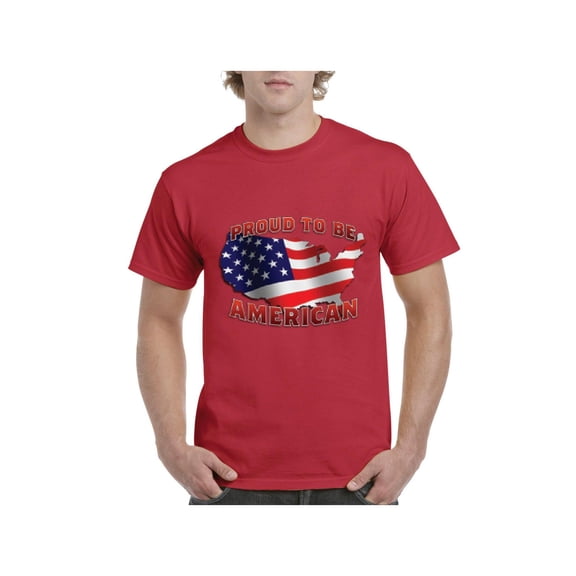 NIB - Men's T-Shirt Short Sleeve - American Proud To Be US Flag