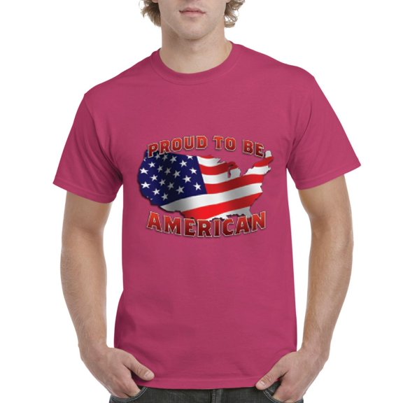 NIB - Men's T-Shirt Short Sleeve - American Proud To Be US Flag